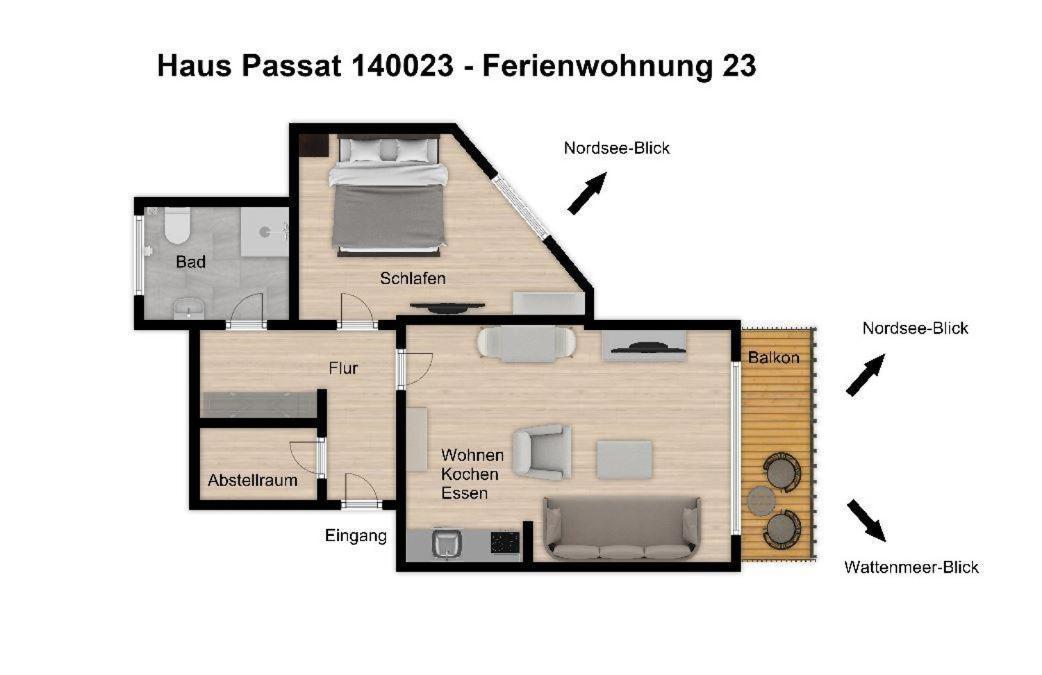 Haus Passat Ferienwohnung 23 万根沃格 外观 照片